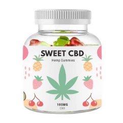 Sweet CBD Gummies, Kirsuber, Kiwi, Ananas, Jarðarber 100 mg CBD, 20 stk x 5 mg, 60 g