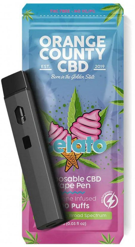 Orange County CBD Gelato a penna Vape, 600mg CBD, 1ml