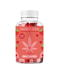 Sweet CBD Love Gummies-snoepjes, Aardbei, 250 mg CBD, 50 stuks x 5 mg
