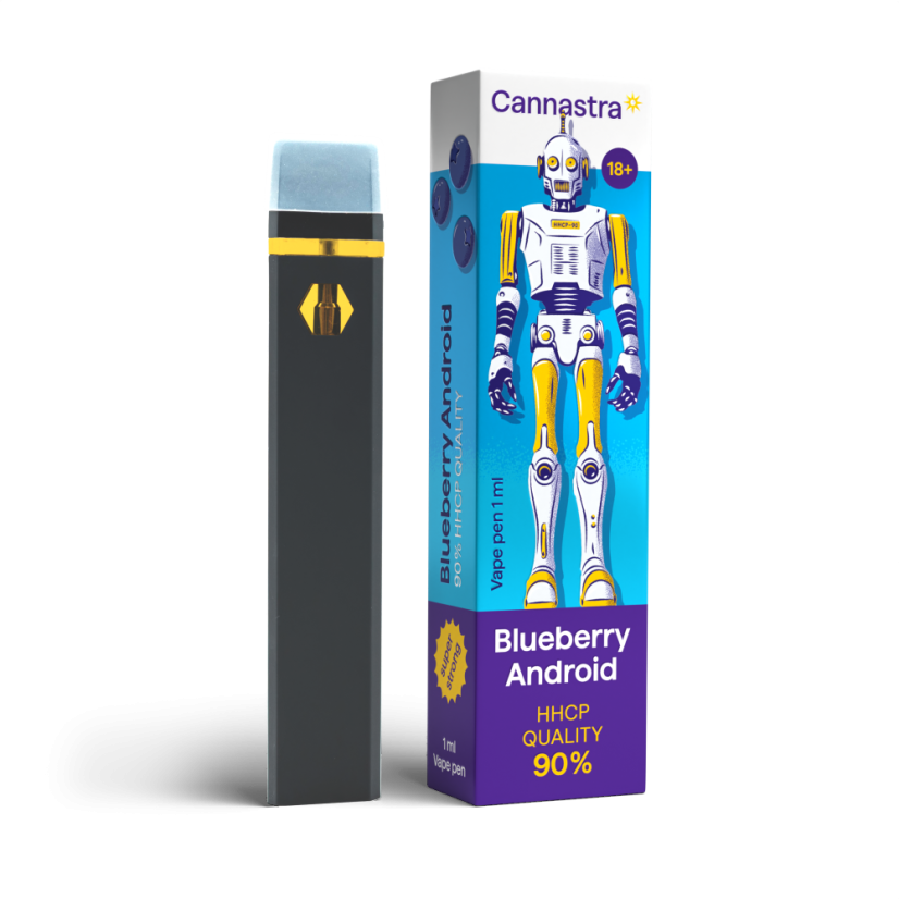 Cannastra HHCP Vape Pen Blueberry Android, qualidade HHCP 90%, 1 ml