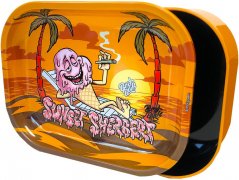 Best Buds Thin Box Rolling Tray with Storage, Sunset Sherbet