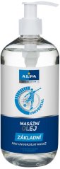 Alpa Aceite de masaje básico 500 ml, paquete de 6 piezas