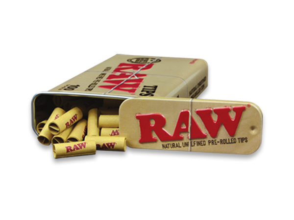 RAW プレパッケージフィルター (100 個) - ボックス、6 個缶
